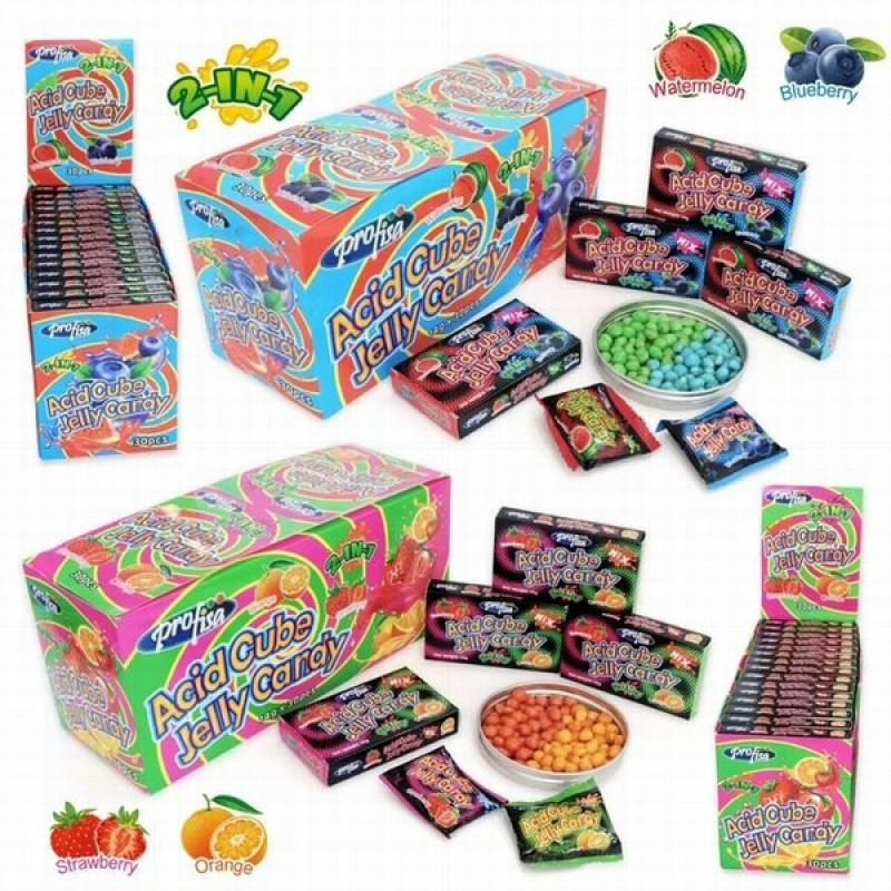 Želejas dražejas ACID CUBE JELLY watermelon&blueberry 30gb*14g (01.07.28) Ķīna