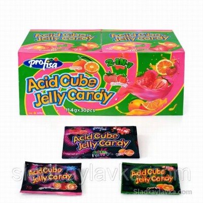 Dražejas želejas ACID CUBE JELLY 30gb*14g strawb&orange (01.07.28) Ķīna