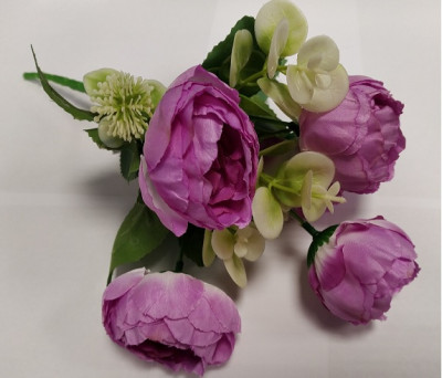 Mākslīgo ziedu- rožu pušķis asorti 28cm Art.6364 Ķīna