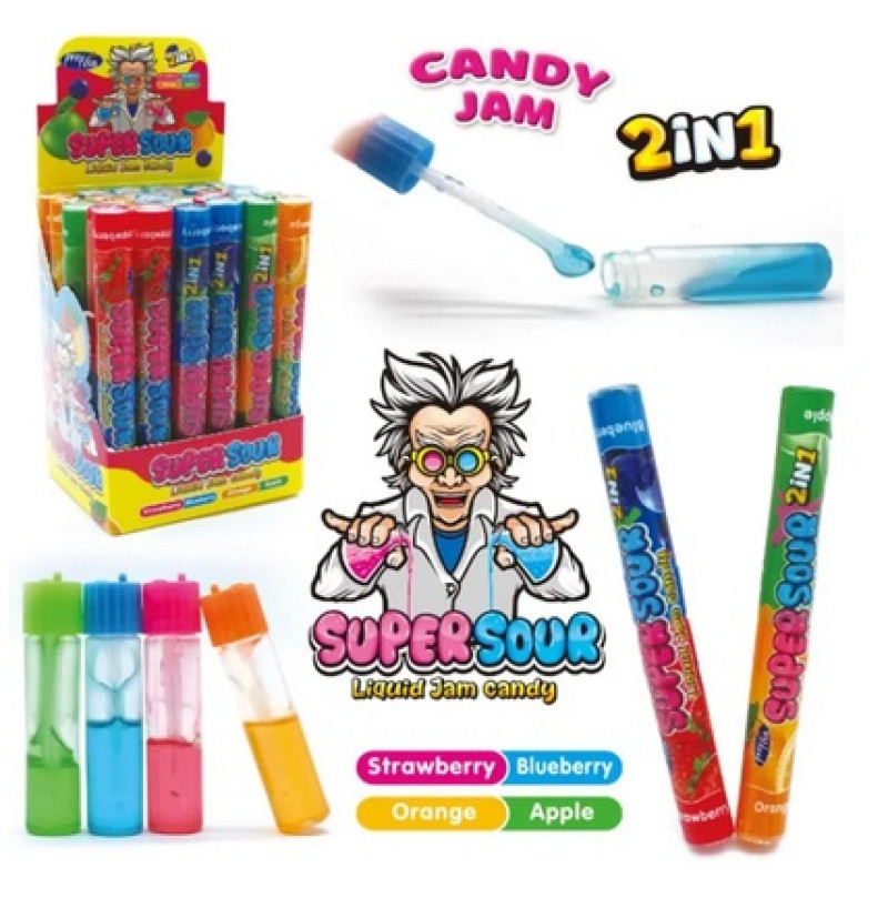 CT želejk.SUPER SOUR 2in1 Liquid Jam 30x10g (14.12.26) Ķīna