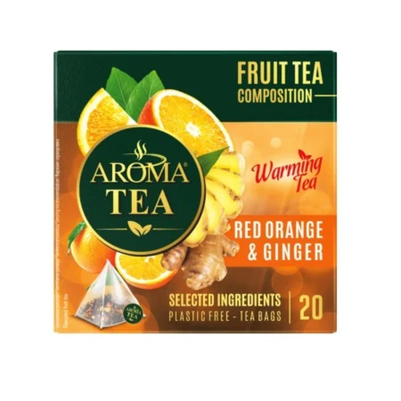Sasildoša tēja ar apelsīnu un ingveru AROMA PYRAMIDS 20gabx40g (31.01.28) Polija