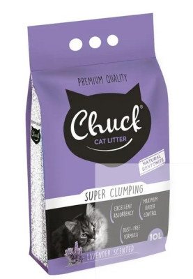 Smiltis kaķiem Chuck ar lavandas aromātu cementējošas 10L