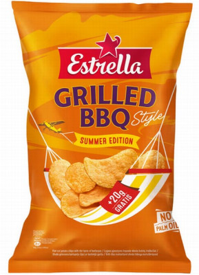 Čipsi Estrella ar barbekjū garšu 200g (09.10.26) Lietuva