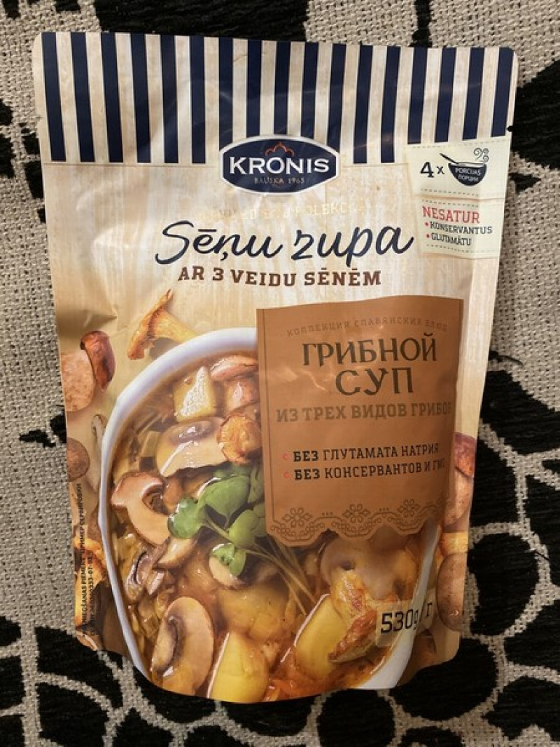 Kronis Sēņu zupa ar 3 veidu sēnēm 530g DOY pakā (14.04.29) Latvija