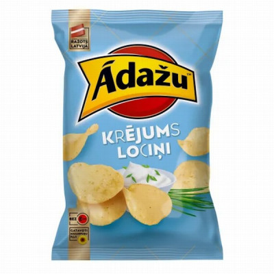 Čipsi Ādažu Krējums un lociņi 130g (05.02.27)