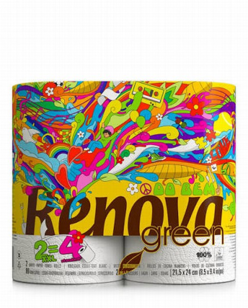 Papīra dvieļi RENOVA DO BEM XXL 2.kārtas, 2.ruļļi