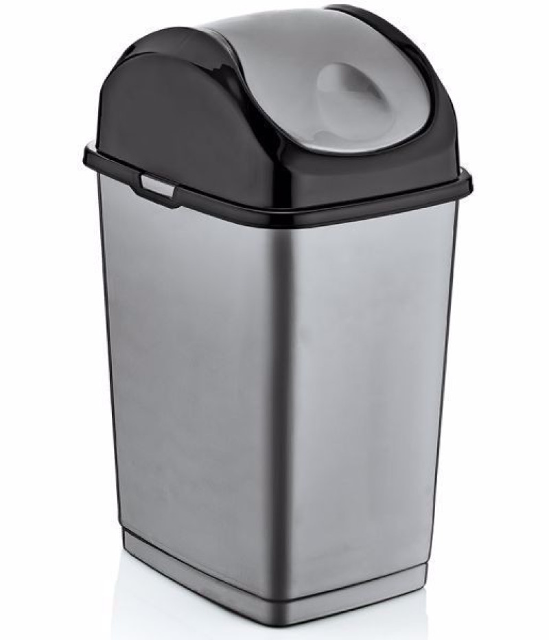 Atkritumu kaste 50L (70x34.5x44cm).  SLIM pelēka-melna(6)