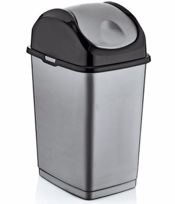 Atkritumu kaste 50L (70x34.5x44cm).  SLIM pelēka-melna(6)