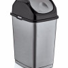 Atkritumu kaste 50L (70x34.5x44cm).  SLIM pelēka-melna(6)
