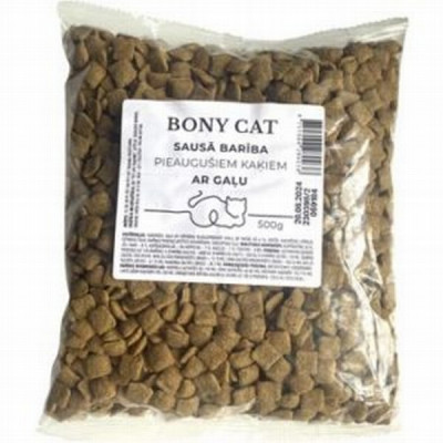 Sausā barība kaķiem Bony Cat ar gaļu 500gr ()