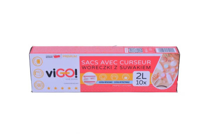 Maisiņi sasaldēšanai VIGO zip 2L/10gb 24x20cm