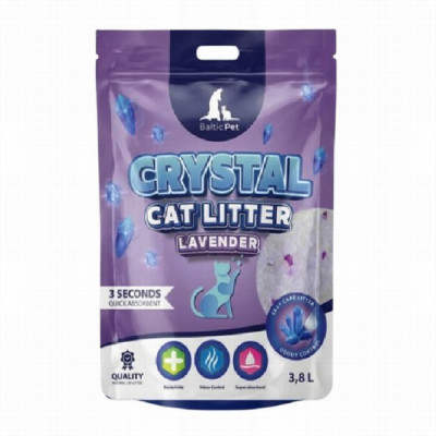 Smiltis kaķu tualetei Cat Crystals Lavanda silikona 3.8L 1/8