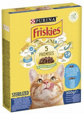 Kaķu sausa barība Friskies sterilizētiem kaķiem 300g LASIS 1/10 () Ungārija