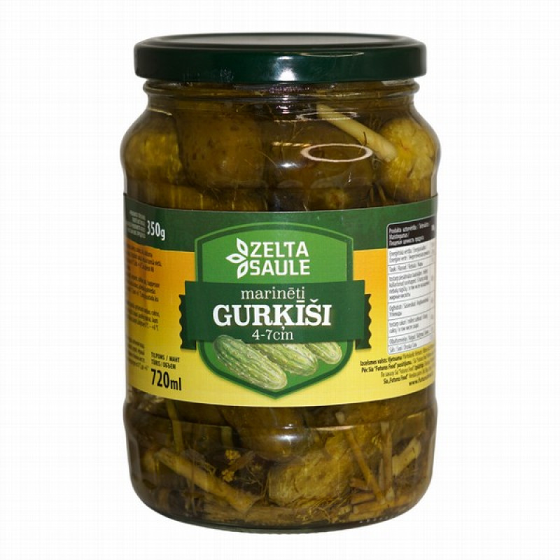 Gurķi Zelta Saule 0.720 ml marinēti 1/6 (15.02.29) Latvija