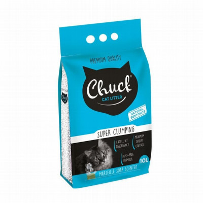 Smiltis kaķiem Chuck ar Marseļas ziepju aromātu cementējošas 10L