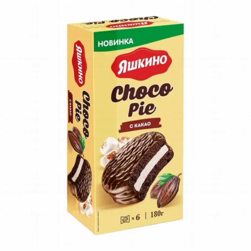 Glazēts cepums Yaškino šokolādes Choko pie 180g(20.02.27) Krievija