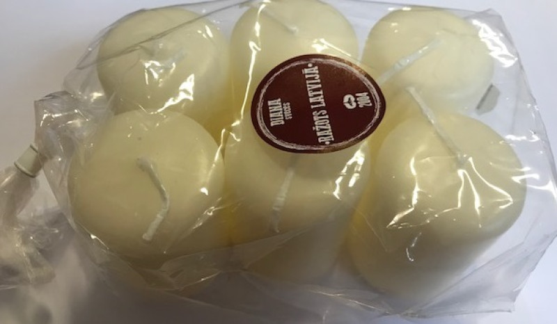 Sveces Diana 4*6cm ziloņkaula krāsā 6gb