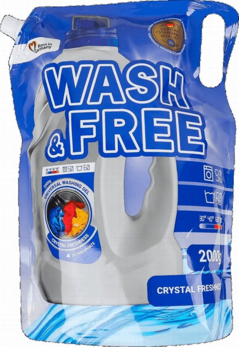 Veļas mzgāšanas līdzeklis-universāls gēls Wash&Free 2.0L (11.03.28) Ukraina
