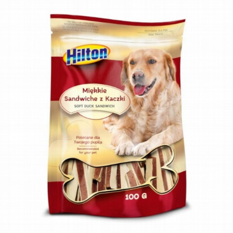 Suņu košļājamie Kociņi Hilton SOFT pīle SANDWICHES 100g (22.02.27) Polija