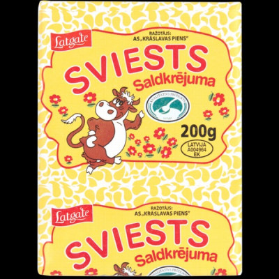 Sviests Krāslavas skābkrējuma 82.5% 180g Latvija (12.11.26)
