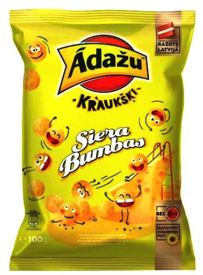 Čipsi Ādažu kraukšķi siera bumbas 100g 1/18 (19.11.26) LV