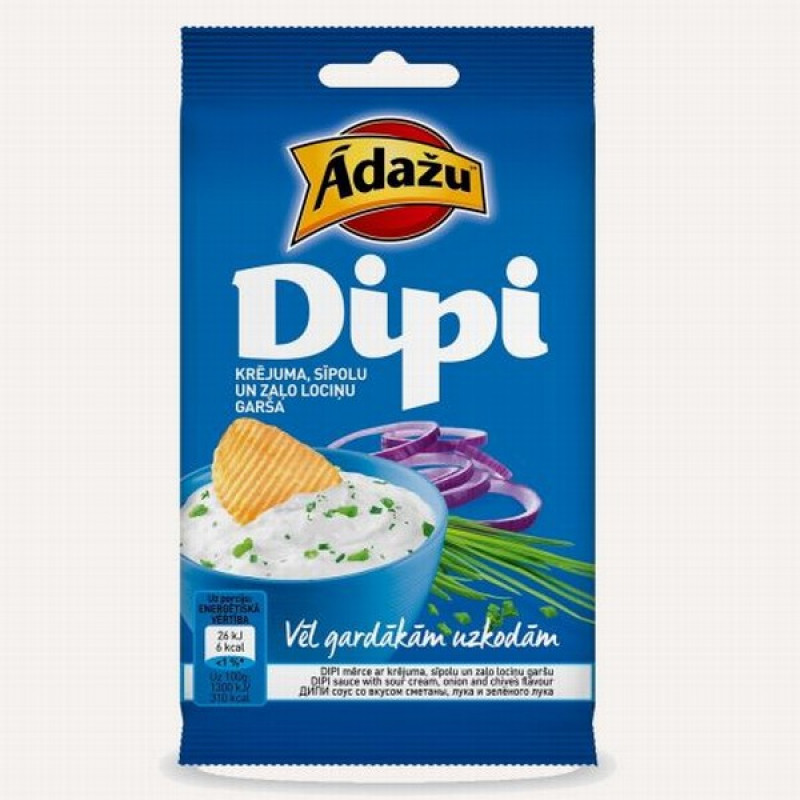 Mērcīte Ādažu Dipi Krējuma, sīpolu 15g 1/20 (07.01.27) LV