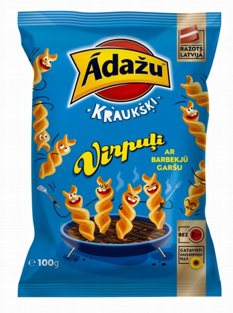 Čipsi Ādažu kraukšķi virpuļi 100g 1/18(18.03.26)Latvija