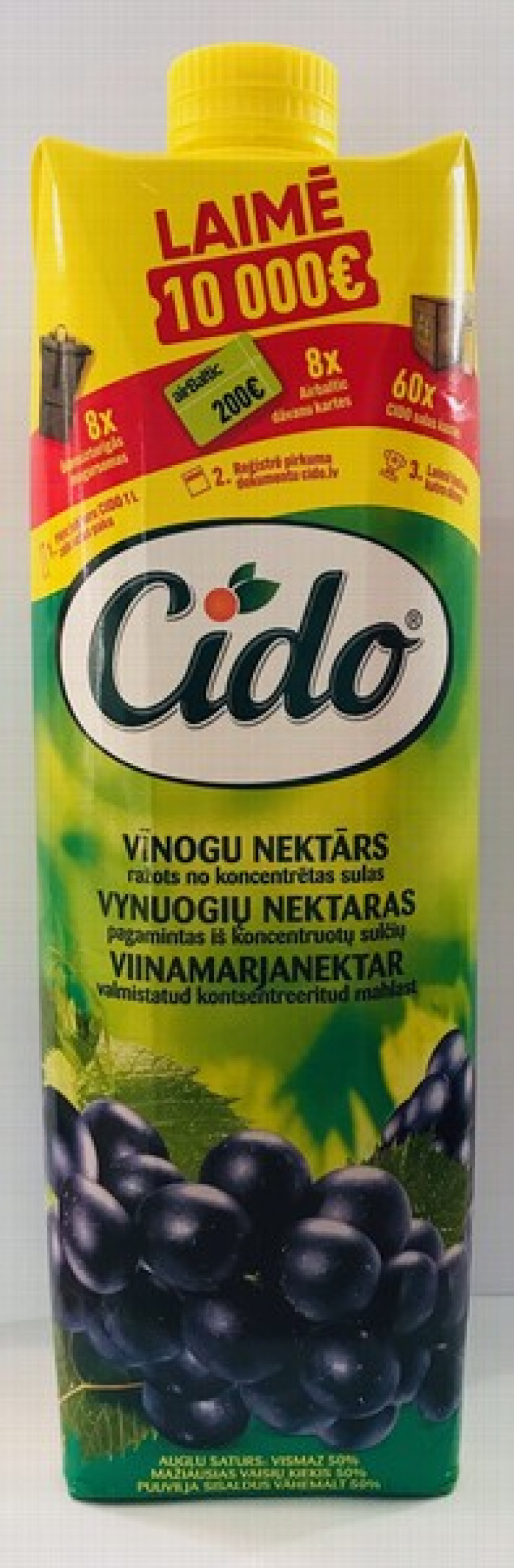 Sula Cido Vīnogu nektārs 1L 1/15 (01.10.26)LABA CENA Latvija