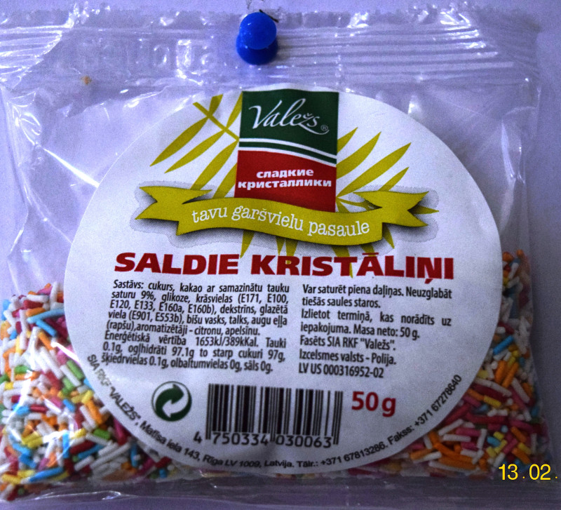 Krāsainie kristāli 50g Valežs(25.01.2027) Polija