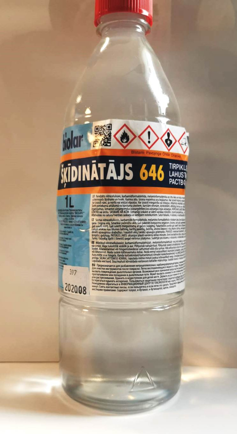 Šķīdinātājs Biolar R-646 1L(R9)(04.26) Latvija