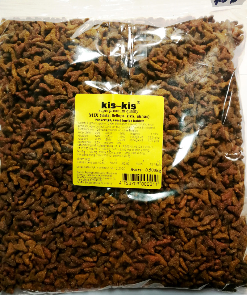 Kaķu sausā barība Kis-kis mix 500g (24.09.27) 1/40  Nīderlande