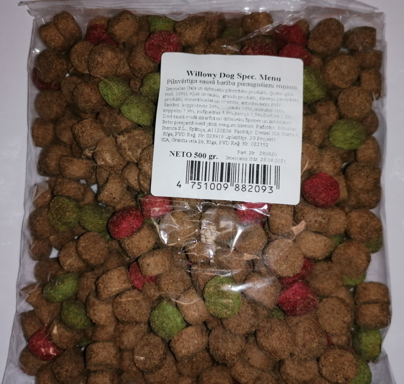 Suņu sausā barība Willowy Special 500g (08.10.26)