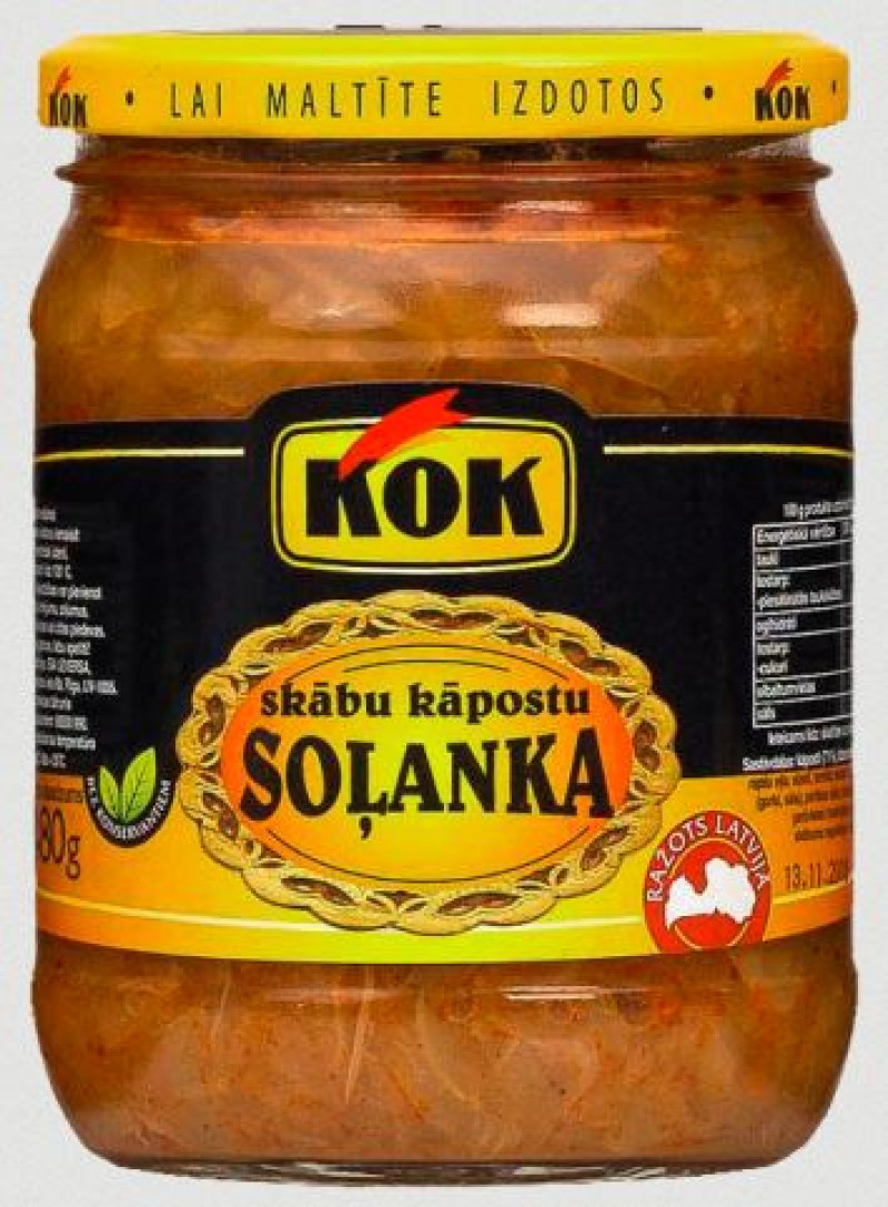 Soļanka skābu kāpostu KOK 500g 1/8 (29.04.2027) Latvija