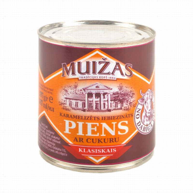 Iebiezināts piens Muižas karamelizēts  397g (30.09.26) Holande