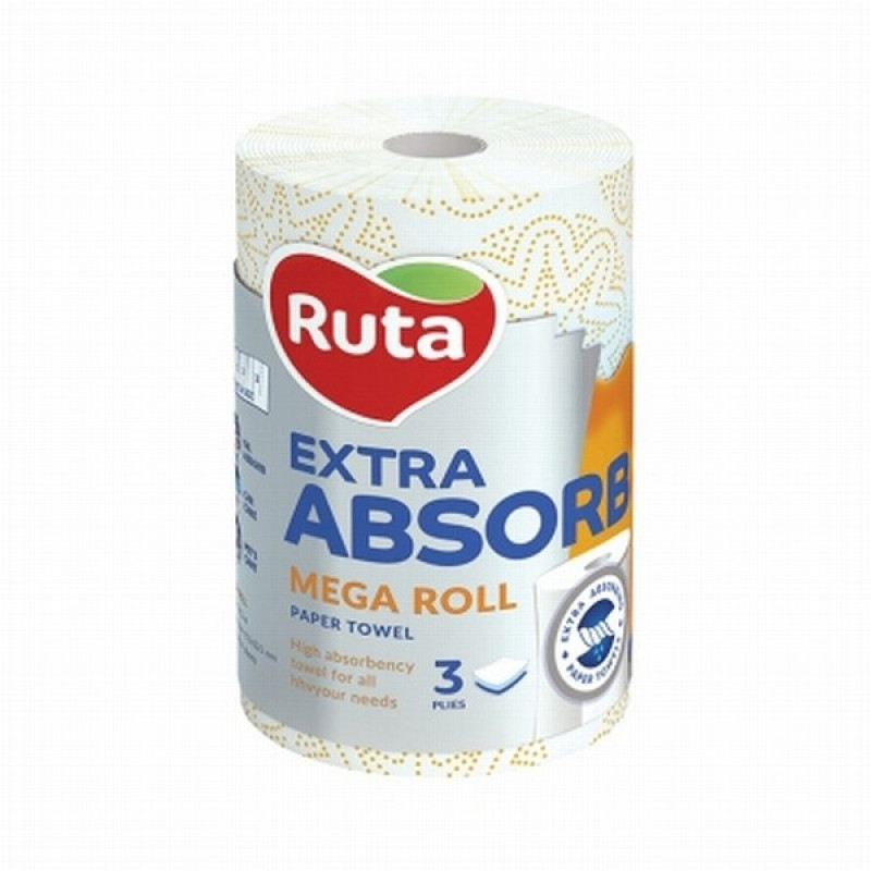 Papīra dvieļi RUTA Extra Absorb Mega roll 3-kārtu 1gb Laba cena