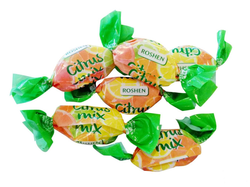 Karameles Roshen Citrus mix 1kg (08.10.2027)  (Pārdodas tikai pilnos iepakojumos (1kg)) Ukraina