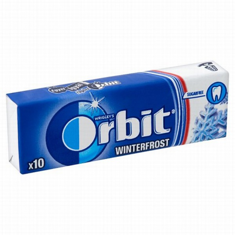 Košļājamā gumija Orbit Winterfrost bez cukura 14g*30gb (08.03.27)Polija