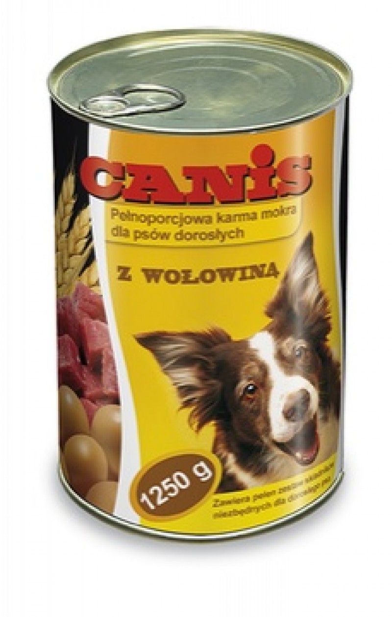 Suņu konservi Canis ar liellopu 1.250kg (05.2026)