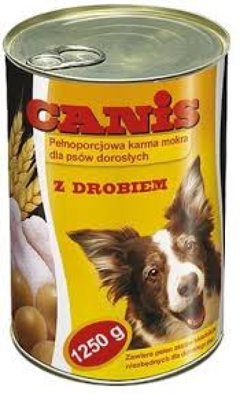 Suņu konservi Canis ar vistu 1.250kg (05.2026)