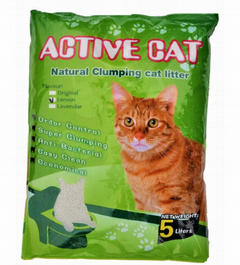 Smiltis kaķu tualetei cementējošas Active cat Natural aromatizētās 5L