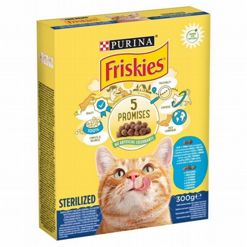 Kaķu sausā barība Friskies sterilizētiem kaķiem 300g 1/10 (02.27) Ungārija