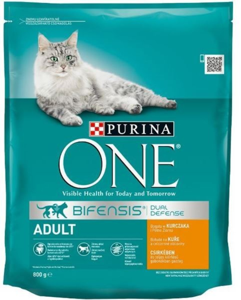 Kaķu sausā barība One ar vistas gaļu 800g (07.2026) Itālija