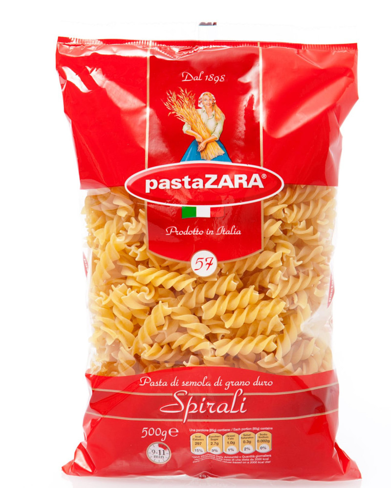 Makaroni Pasta Zara lielās spirāles Nr.57 500g 1/10 (07.02.28) Itālija