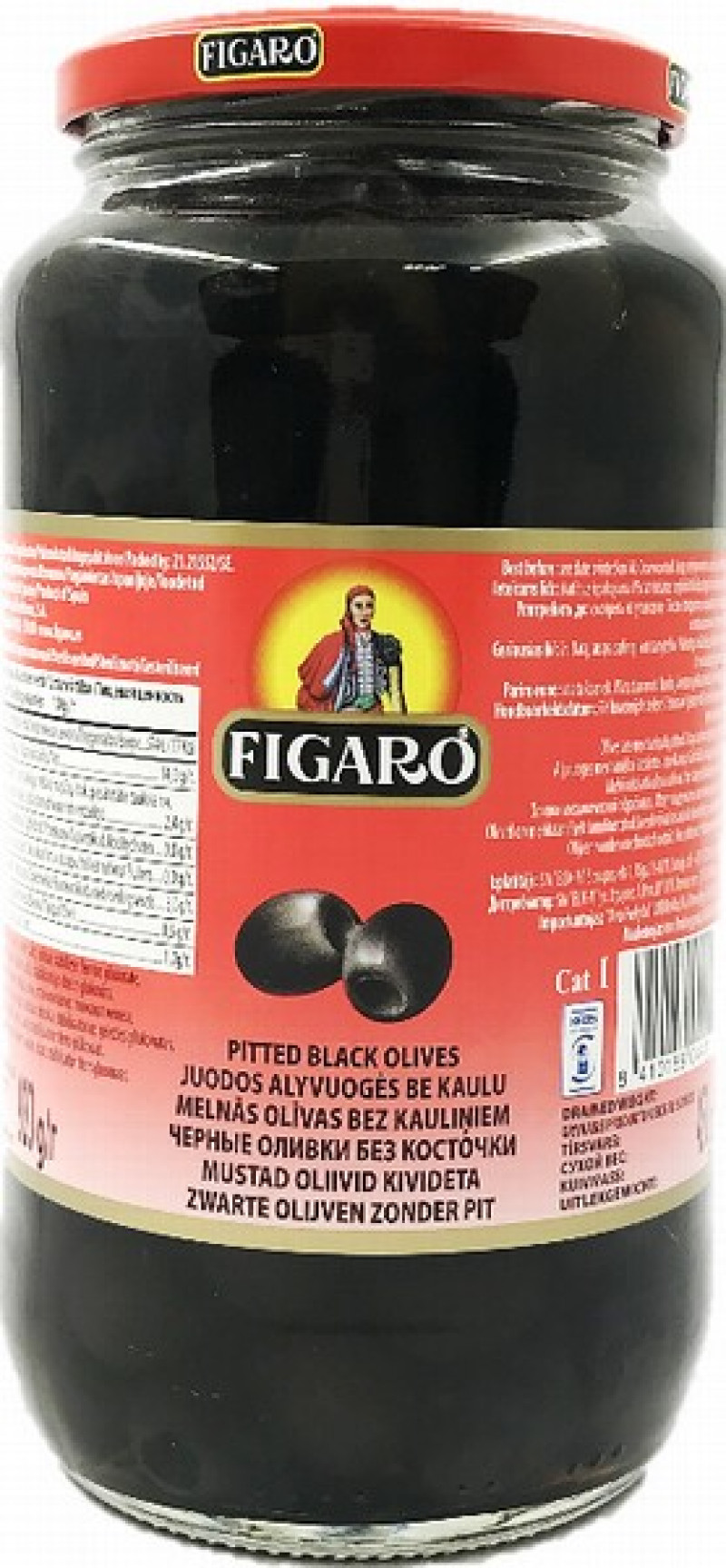 Olīvas Figaro melnas bez kauliņiem 340g 1/12 (25.06.28) Spānija