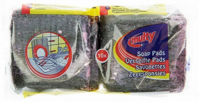 Metāla katliņu beržamie Multy piesūcināti ar ziepēm  10gb