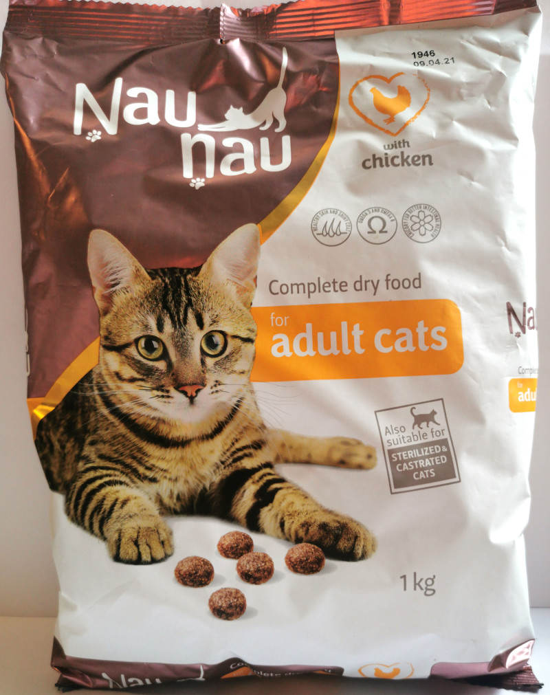 Kaķu sausā barība Ņau Ņau ar vistas gaļu 1kg (04.02.27)