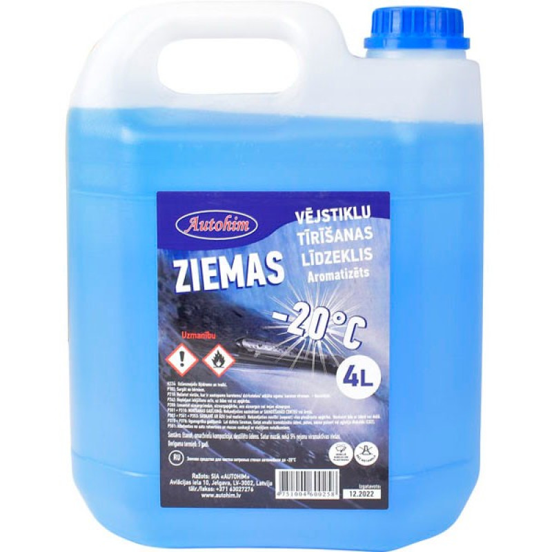 Auto vējstikla šķidrums A/M 4L Ziemas Latvija