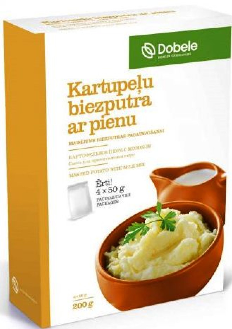 Sausais maisījums kartupeļu biezputra ar pienu 4*50g Dobeles Dzirnavnieks 1/14  (16.12.26)