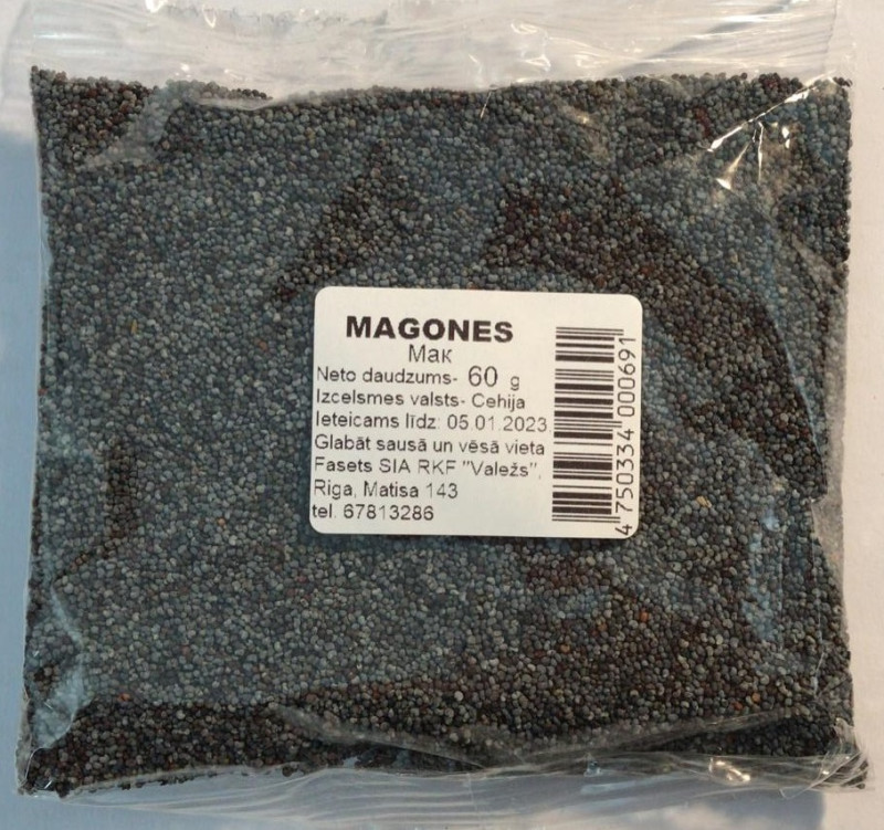 Magoņu sēklas Valežs 60g (25.06.27) Čehija