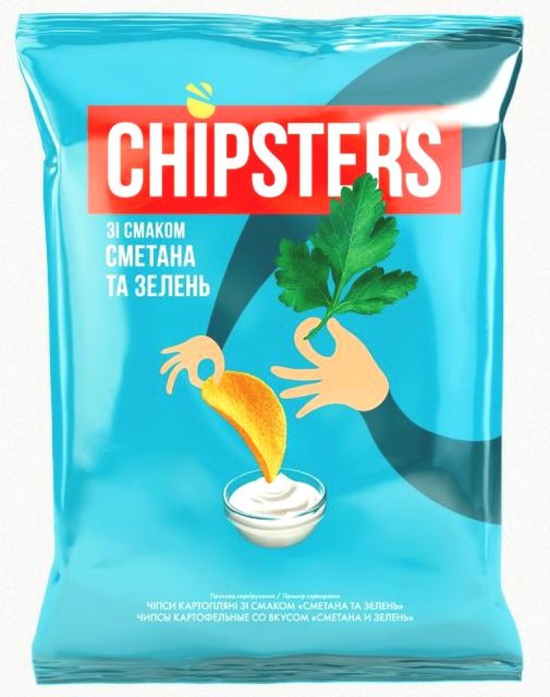 Čipsi Chipster's ar krējuma un zaļuma garšu 60g 1/28 (16.07.26) Ukraina